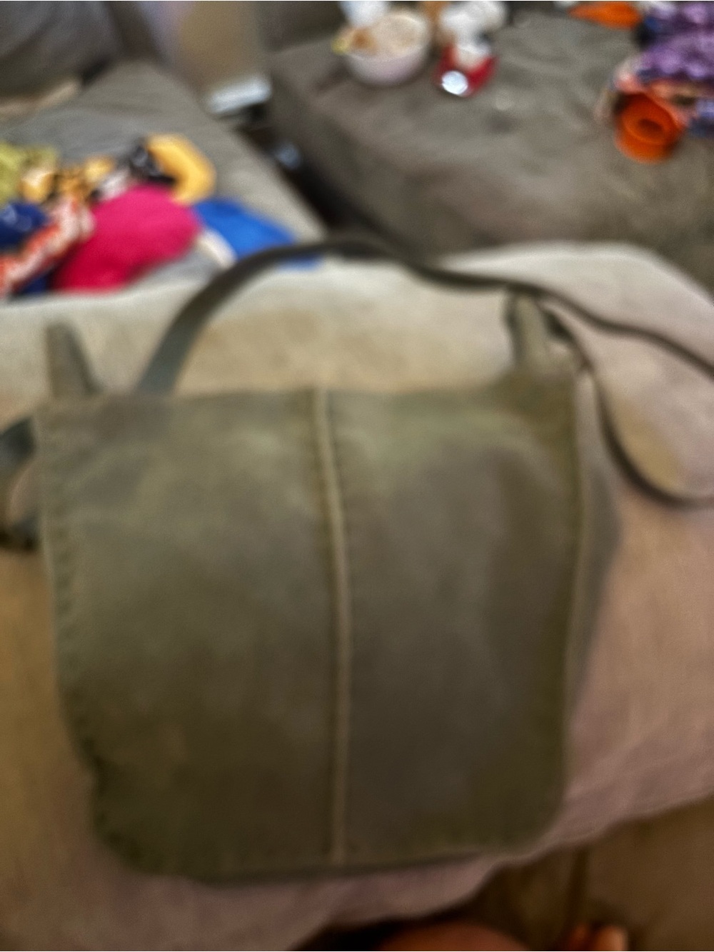 Olive Green Suede Crossbody Bag the Sak